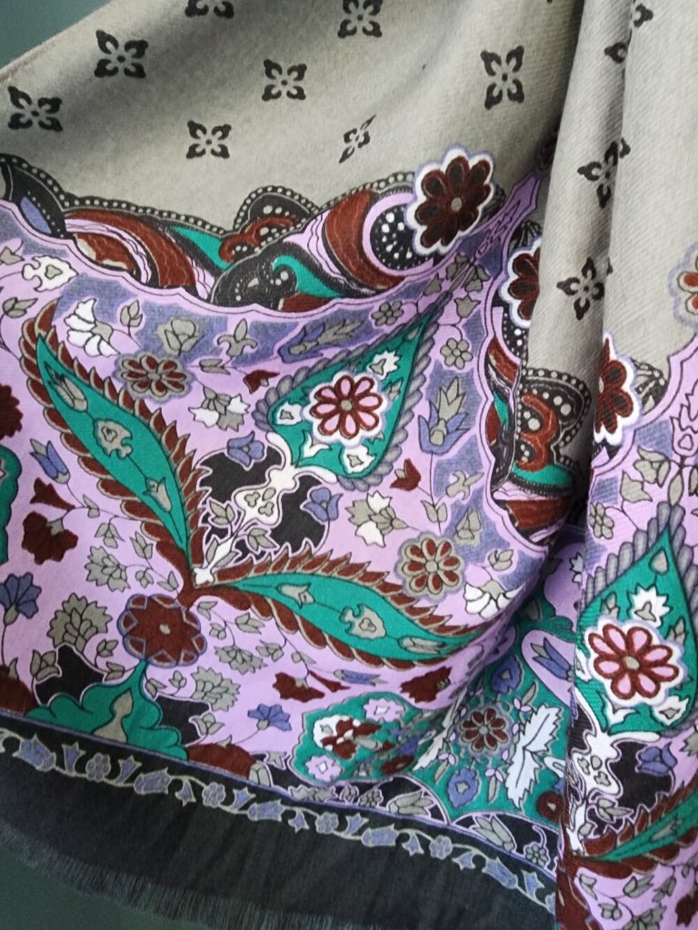 Stylish Eclectic Purple/Gray Large Scarf - Picture 4 of 5